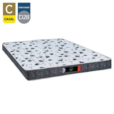 Cama Box Baú Casal + Colchão Ortopédico Resistente Pró D28 Prime Colchões 138x188x60 Branco