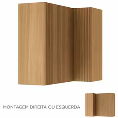 Armário Aéreo de Canto Nesher Rainha em MDF 15mm com 2 Portas e 1 Prateleira - 92cm de largura Nature