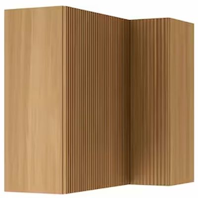 Armário Aéreo de Canto Nesher Rainha em MDF 15mm com 2 Portas e 1 Prateleira - 92cm de largura Nature