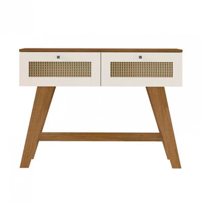 Aparador Artely Trama com 2 gavetas 110cm de largura Cinamomo/Off White