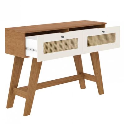 Aparador Artely Trama com 2 gavetas 110cm de largura Cinamomo/Off White