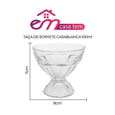 Kit 8 Taças De Sorvete Casablanca Em Casa Tem 100ml