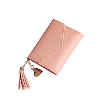 Carteira Feminina Pequena Rosa Claro Porta Cartões Docs Pu
