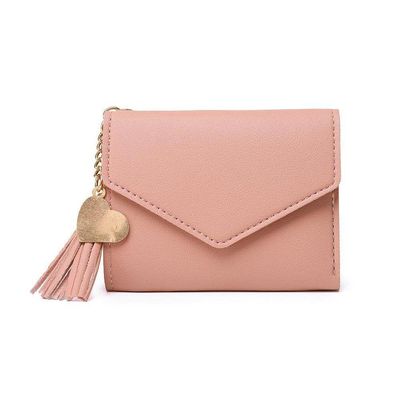 Carteira Feminina Pequena Rosa Claro Porta Cartões Docs Pu