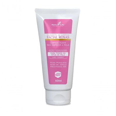 Sabonete De Limpeza Facial Rosas - Natulife - 60ml