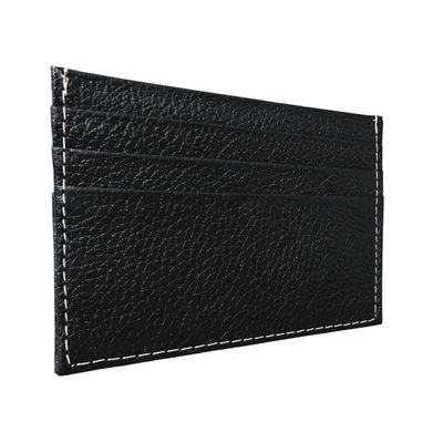 Porta Cartão Slim Em Couro Preto