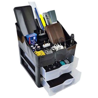 Kit Organizador De Cosméticos E Maquiagem Preto C/2 Gavetas Nitron
