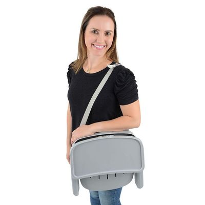 Cadeira Portátil De Alimentação Burigotto Kiwi De 6 Meses Até 15 Kg Cinza