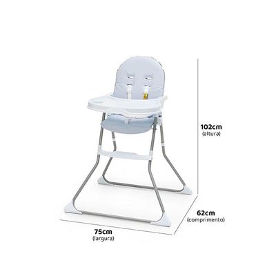 Cadeira De Alimentação Galzerano Portátil Para Bebê Alta Nick 5025 Até 23kg Blue Azul