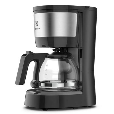 Cafeteira Elétrica Electrolux 15 Xícaras Efficient com Filtro Permanente Removível Cor Inox Preta (ECM10) 127V