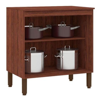Balcão De Cozinha Ametista 2 Portas 80 Cm Nogueira Off White - Kits Paraná