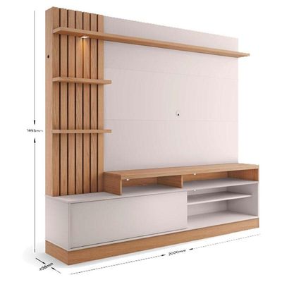 Estante Home Theater Maceió Freijó Off White - Colibri