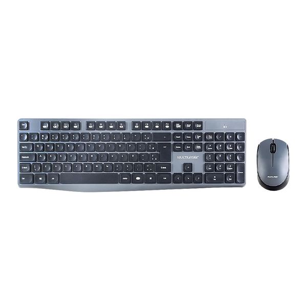 Teclado e Mouse Sem Fio Multilaser 2.4 GHZ USB Preto e Cinza - TC245 TC245 Teclado e Mouse Sem Fio Multilaser 2.4 GHZ USB Preto e Cinza - TC245 TC245