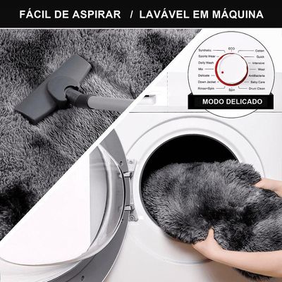 Jogo Kit Tapete Cozinha Anti Derrapante 3 Uni Mesclado Cinza