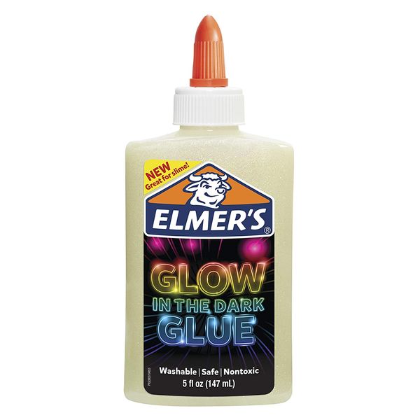 Cola Glitter Para Slime - 147 Ml - Brilha no Escuro - Branco - Elmer's ELM18222 Cola Glitter Para Slime - 147 Ml - Brilha no Escuro - Branco - Elmer's ELM18222