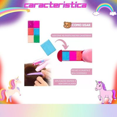 Brinquedo Menina Mechas De Cabelo Colorida Máquina Para Pintar Cabelo