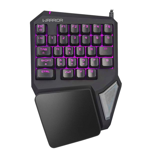 Combo Gamer - Teclado One Hand com Mouse Pad e Mouse Wireless 2400dpi - TC238K TC238K