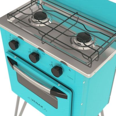 Fogão Portátil 2 Bocas Venax Gemini Vetrô a Gás GLP - Verde