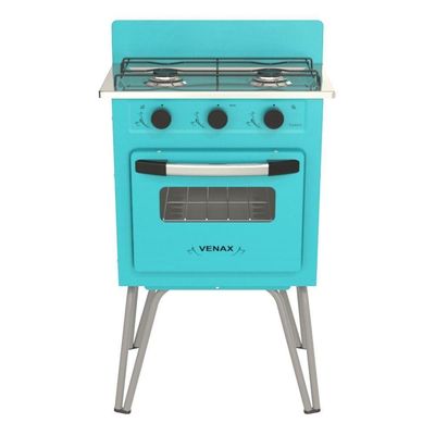 Fogão Portátil 2 Bocas Venax Gemini Vetrô a Gás GLP - Verde