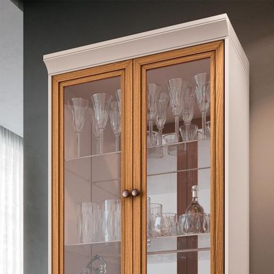 Cristaleira Com Nicho Adega 02 Portas Luma B01 Off White Cinamomo
