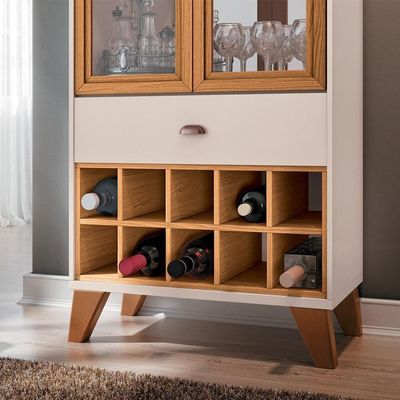 Cristaleira Com Nicho Adega 02 Portas Luma B01 Off White Cinamomo