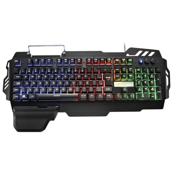 Teclado Gamer Warrior Zuberi Superfície Metal LED - TC210 TC210
