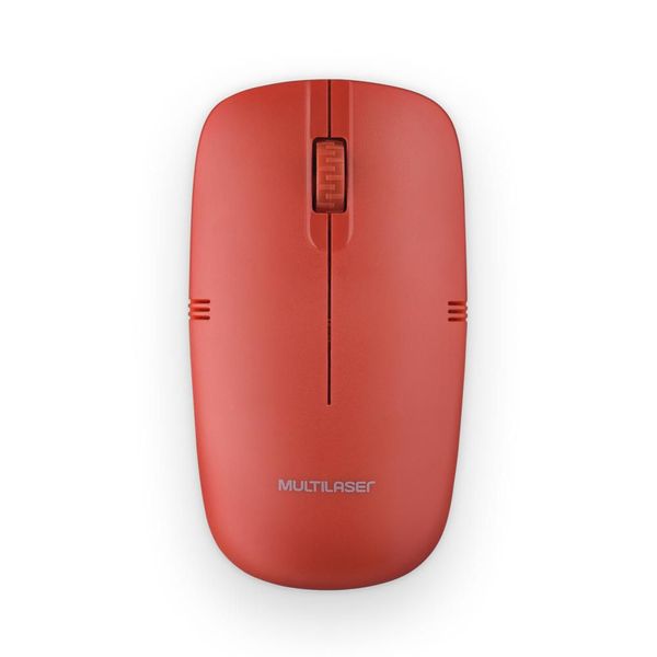 Mouse Sem Fio Lite 2.4GHZ 1200DPI Usb Vermelho Multilaser - MO289 MO289