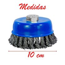 "Kit 4 Escova Rotativa De Aço Para Lixadeira 100mm 4"" Danmi"