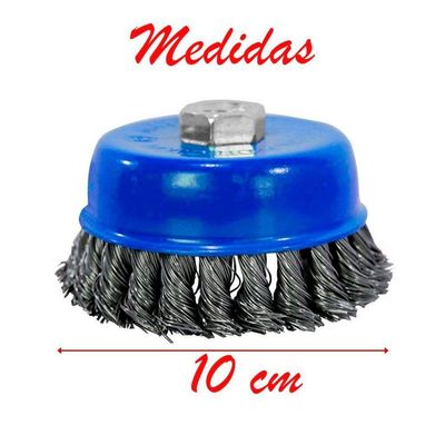 "Kit 4 Escova Rotativa De Aço Para Lixadeira 100mm 4"" Danmi"