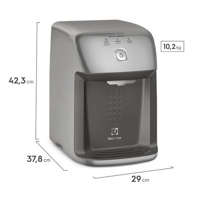 Purificador Electrolux com Compressor, Água Quente e Painel Digital Cinza (PH41X) 127V