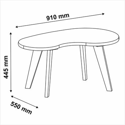 Mesa de Centro Orgânica em MDF Artely Carvalho/Ofwhit