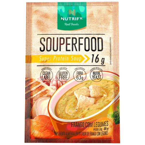 Kit 6X: Sopa Proteica Vegana Souperfood Frango com Legumes Nutrify 35g