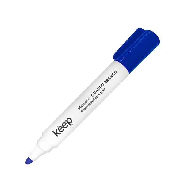 Pincel Marcador de Quadro Branco Recarregável Tinta Azul - Caixa c/ 12un Keep - MR036 MR036