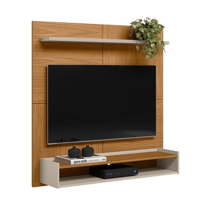 Home Suspenso Com 1 Prateleira Para Tv Até 50 Polegadas Nature Off White Eske Linea Brasil