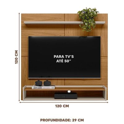 Home Suspenso Com 1 Prateleira Para Tv Até 50 Polegadas Nature Off White Eske Linea Brasil