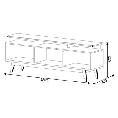 Rack Bancada Classic 3 Gavetas Com Nicho 1.8 Off White Nature - Imcal