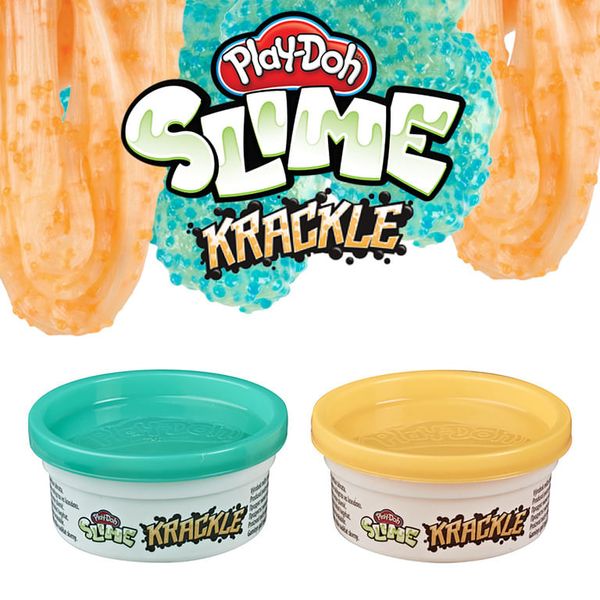 Conjunto Slime Play-Doh Krackle - Laranja e Verde - Hasbro Play-Doh