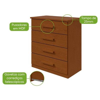 Cômoda Gaveteiro Baião Frassino - Lopas