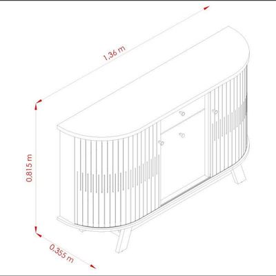Aparador Para Sala Buffet Ambiente Monza E Cristaleira Marina Cinamomo Off White - Madetec