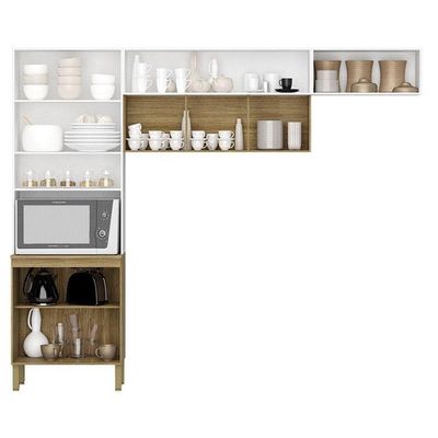 Kit Cozinha Urbane 3 Peças Freijó Supremo Ripado - Kits Paraná