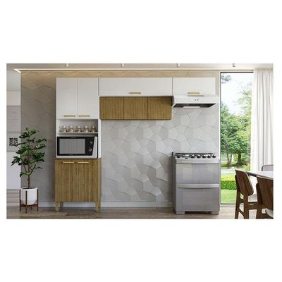 Kit Cozinha Urbane 3 Peças Freijó Supremo Ripado - Kits Paraná