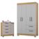 Cômoda 868 4 Gavetas E 1 Porta Com Guarda Roupa Solteiro Tóquio 4 Portas Damasco Off White - Poquema