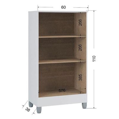 Cômoda 867 4 Gavetas Com Armário Multiuso 2 Portas Pequeno Branco Brilho - Poquema