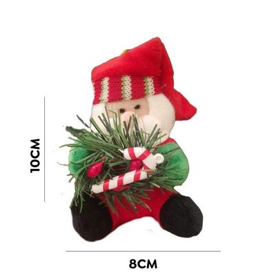 Pendente De Papai Noel Com Guirlanda E Bengala De Natal