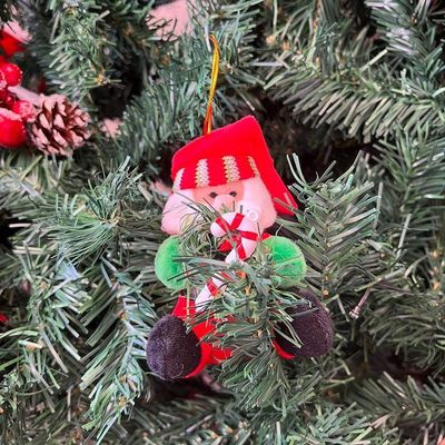 Pendente De Papai Noel Com Guirlanda E Bengala De Natal