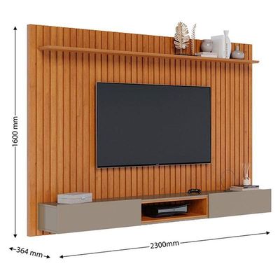Painel Para Tv Home Suspenso Ripado Loft 2.2 Nature Gianduia - Imcal