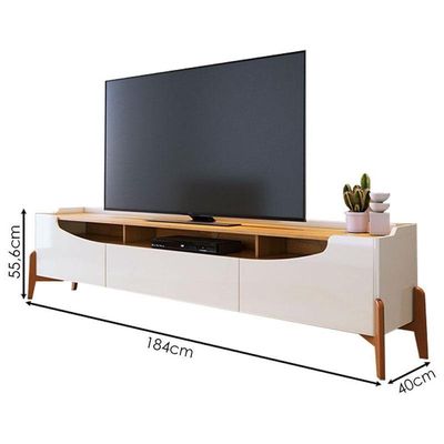 Rack Bancada Para Sala Studio 1.8 Off White Nature - Imcal