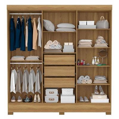 Guarda Roupa Casal Prático Amêndola Touch - Demóbile