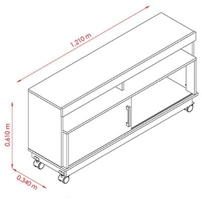 Rack Bancada Artur Com Mesa De Centro Frizz Cinamomo Off White - Madetec