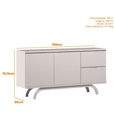 Aparador Buffet Vicenza Off White - New Ceval
